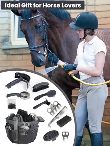 Horse Grooming Kit 12 Pieces Set – Complete Horse Brushes & Care Supplies Set with Organizer Tote Bag, Equine Coat Grooming Tools, Tack Room Equipment & Gifts for Horse Owners & Lovers - Image 6