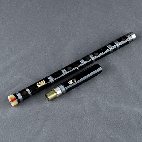 Bamboo Clarinet Vertical Flute With Clear Line Chinese Handmade Musical Instrument (Black-C Key) #TOP2