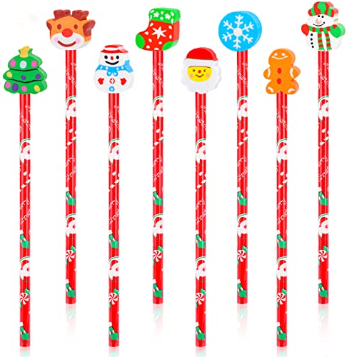 Qpout 16 lápices navideños con borrador gigante miniatura 1