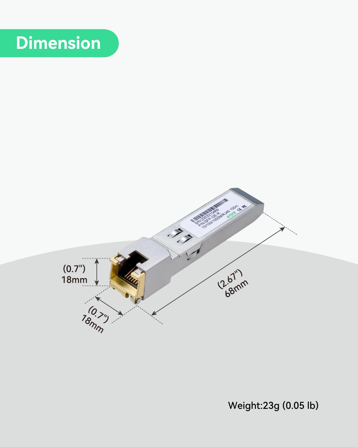 LINOVISION Transceiver Ethernet Gigabit 1,25G SFP vers RJ45, Distance Jusqu'à 100m, Convertisseur 1000BASE-T SFP-T pour Cisco, D-Link, Supermicro, Netgear, TP-Link et Plus (Lot de 2)