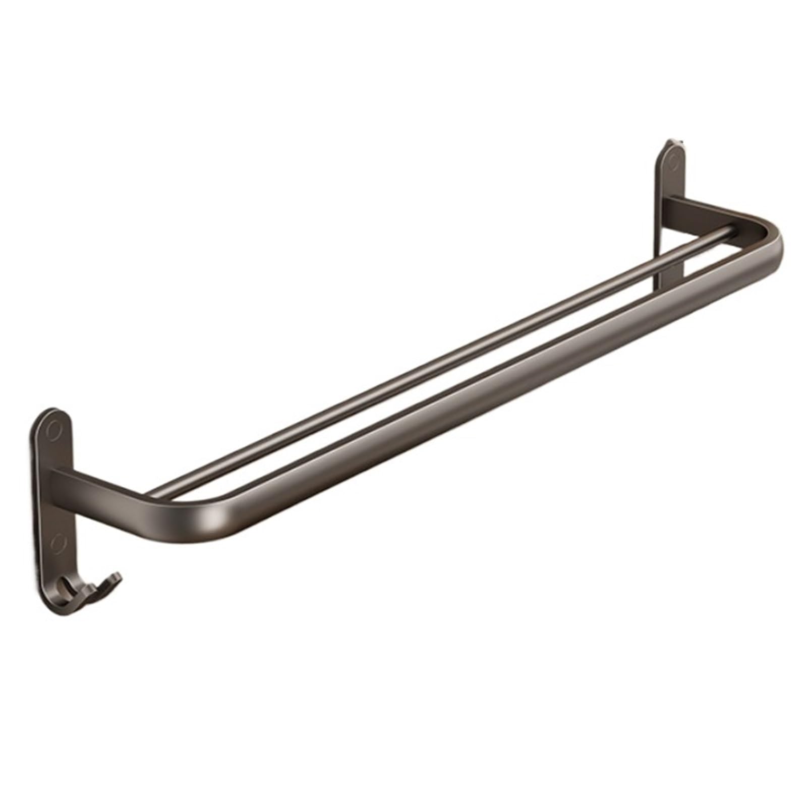 Aluminum Towel Bar,Wall Mounted Rack No Drilling Self Adhesive,Rustproof Holder For Bathroom & Kitchen Space Saver(Double Bar,40cm)