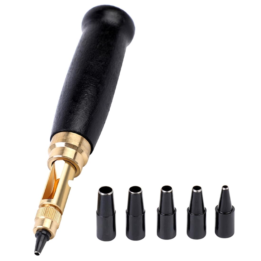Nondk Automatic Interchangeable Heads Hole Punch Tool Round Leather Craft Chisel Punch Diy Leather Tools Hole Punch