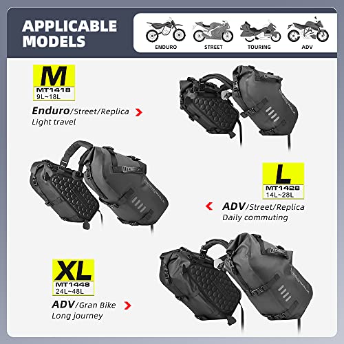 image for Rhinowalk Motorcycle Saddle Bags Waterproof Anti-Vibration Motor Side 
