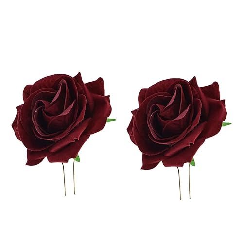 Miniatura 2 de Tendycoco - Broche para el pelo con forma de U, diseño bohemio, para bodas, hawaii, playa, fiestas, 4 unidades, color rojo, talla 1, Burdeos