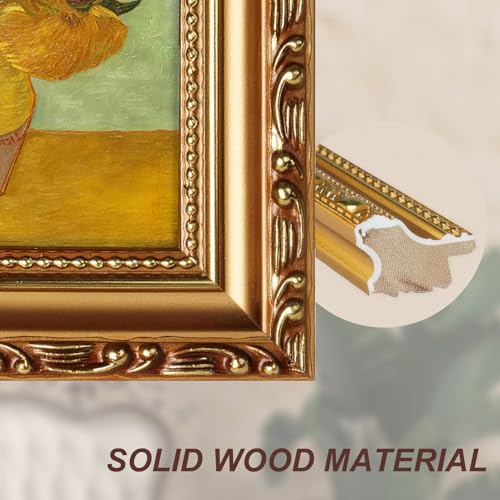 Image of 12x16 Gold Frame Vintage Picture Frame Ornate Wood | Wood, Shatter-resistant Plexiglass, Wall Hanging