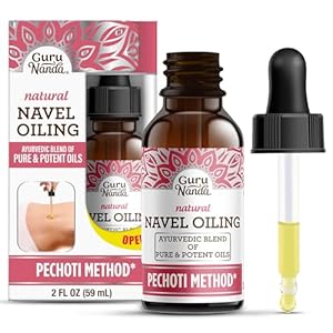 GuruNanda Navel Oiling – Ayurvedic Belly Button Oil with Castor, Neem & Vitamin E | Supports Digestion, Detox, Hydration & Stress Relief | 100% Natural & Pure | 2 fl oz