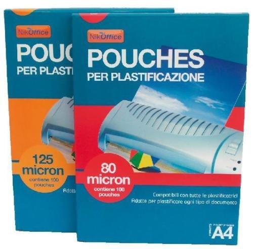 100 POUCHES A4 21x30cm 80 Micron Fogli Lucidi per