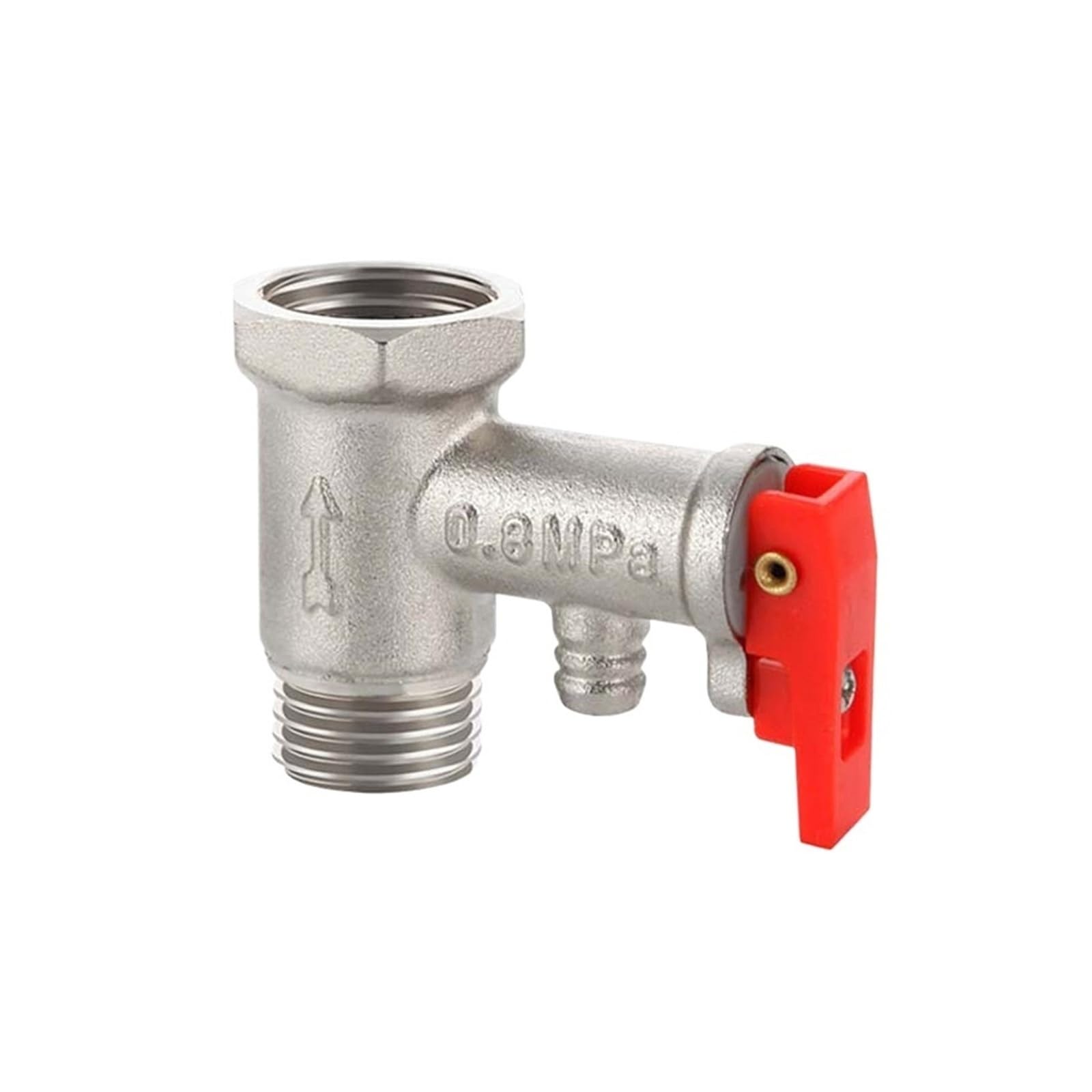 Vmvud Silver 1/2" Brass Safety Relief Valve Adjustable Pressure Reducing Spring Valve For Electric Water Heater