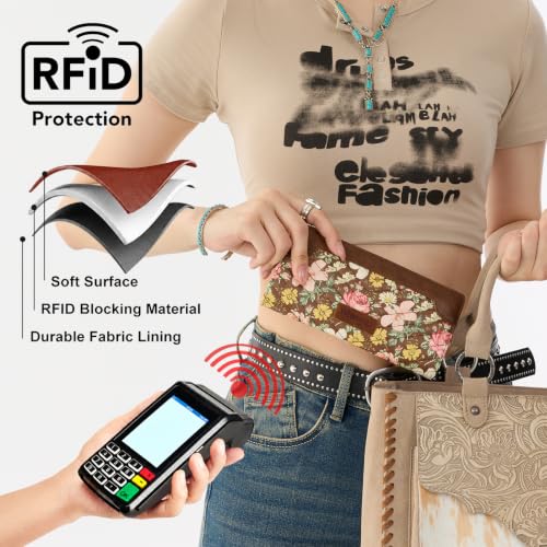 Image of X Wrangler Floral Wallet Womens Bifold Credit Card Holder Clutch