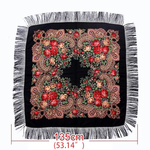 Women's Embroidered Oversize Tassel Shawl Scarf Wraps for Women - Scarfs for Women Pashmina Silky Shawl Wrap3