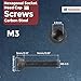 Kozelo 100pcs Socket Head Cap Screws - [M3-0.5 x 14mm] Alloy Steel Black Oxide Grade 12.9 Internal Hex Screw for 3D Printer Furniture Industrial Use, Black