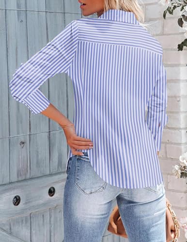 Zeagoo Womens Button Down Shirts Long Sleeve V Neck Tops Wrinkle Free Collared Work Office Solid Blouses Corset Tops4