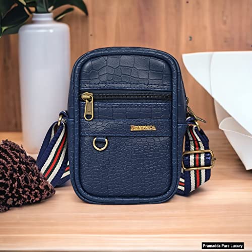 Pramadda Pure Luxury Gloss Leather Small Sling Bag for Men | Chest Slinger bag | Crossbody Bag| Side Bag Men | Mini Leather Slings | Corporate Gift Item | Passport Sling.