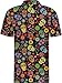 HIVICHI Golf Shirts for Men Funny Hawaiian Crazy Print Mens Polo Shirt Sugar Skull Shirts, Medium, Aop-polo-72999