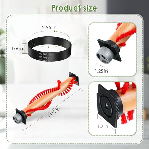Image of Landhoow XL Vacuum Brush Roller replacement parts with Vacuum Belt Compatible with Oreck XL Parts, Cleaner Belt compatible with 0300604, Upright Replacement Part for House and Office Clean (2 Pack)