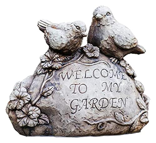 Sculpture de bureau Carte de bienvenue Statue oiseau Statue extérieure Cour de sculpture Décoration Handicraft Ornements Béton Statuette Pendentif Animal 20x22.5x10.5cm