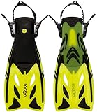 Aquos Kinder Flossen Pelican Taucherflossen verstellbar 27-31 32-37 mitwachsend (27-31, gelb)