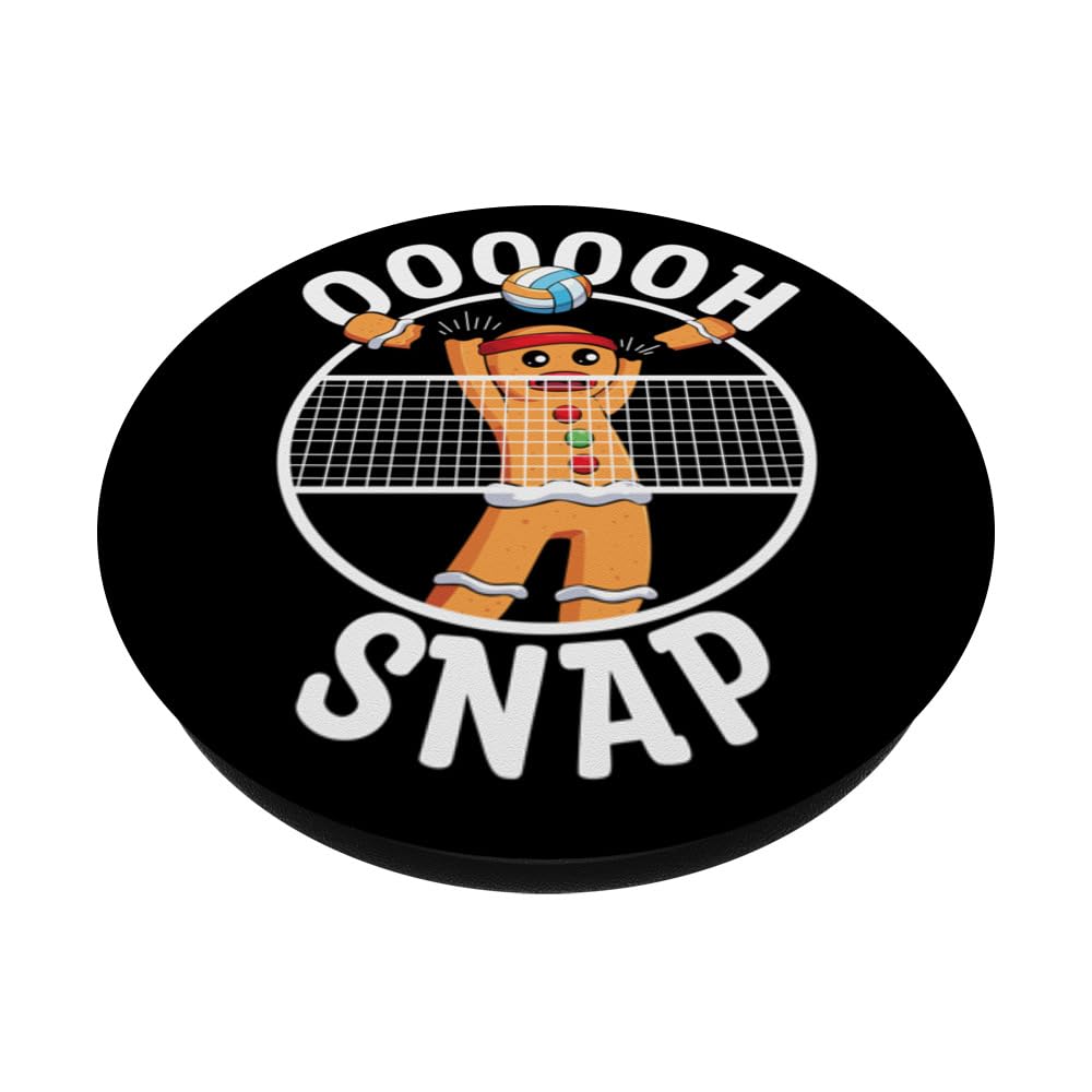 Oh Snap Gingerbread Man Blocker Christmas Volleyball PopSockets Adhesive PopGrip, Black - Image 2