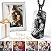 Lamdiy Picture Necklace Personalized Photo, Custom Necklace for Men Customized Engraved Necklace with Photo Text Memorial Gifts for Women Dad Mom (Colorless)