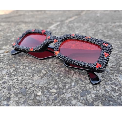 Image of laureles /Square Snakeskin Pattern Rectangle Sunglasses Men Women Vintage Fluorescent Green Shade Glasses
