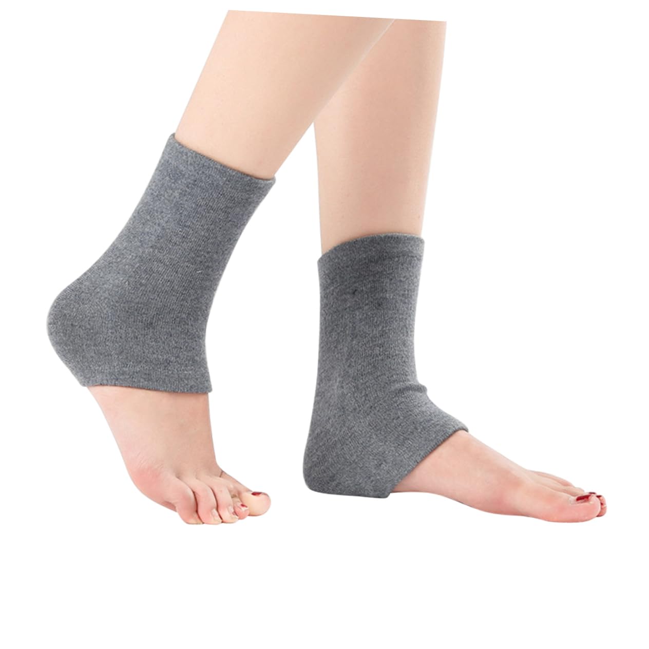 LIFKOME Wool Foot Sleeve Ankle Socks for Yoga & Exercise Elastic & Breathable Warm Foot Covers Grey Practical Foot Covers for Sports and Daily Wear