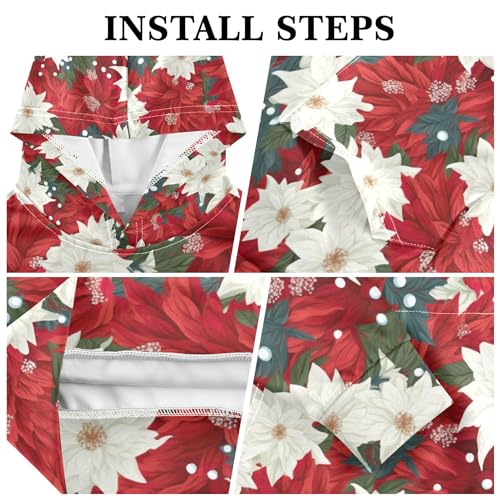 Kids Hoodies Sweaters Christmas Poinsettia Flower Hooded Sweatshirts with Big Pockets for Boys Girls B04000513