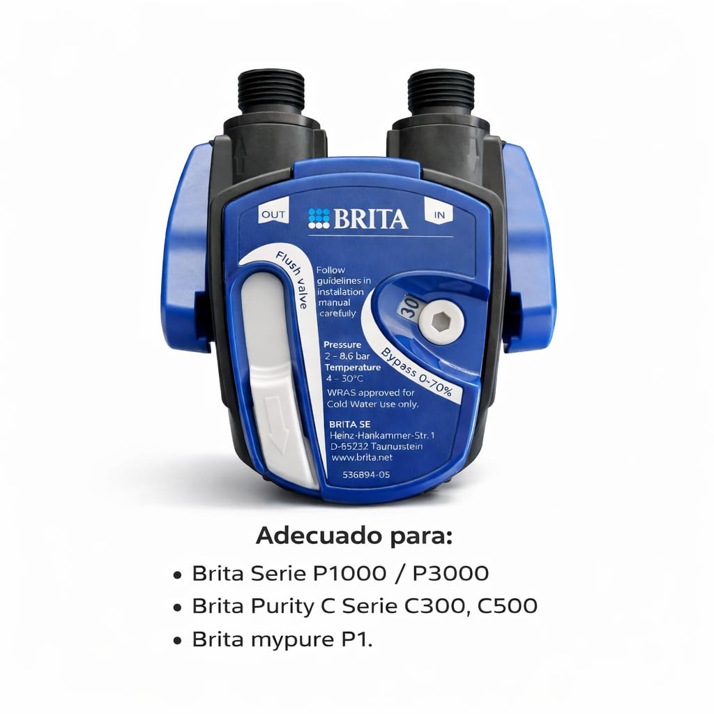 Neues Wasser Group Juego de Filtros de Agua Debajo Del Fregadero - Cartuchos de Filtro de Agua Brita, Filtro Brita P1000 Para Montaje En Pared, Manguera Flexible, Adaptador de Válvula Angular