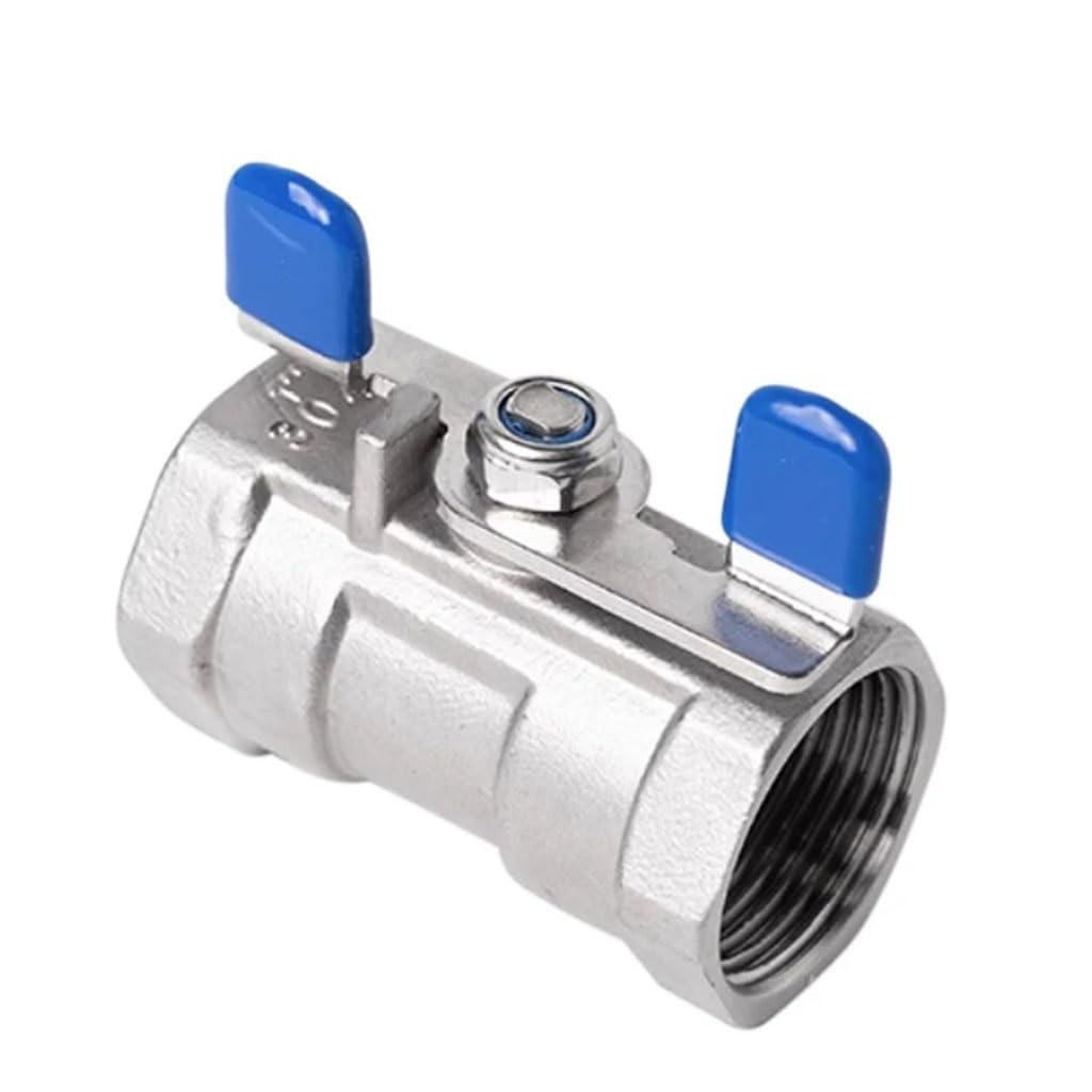 Valvola a sfera in acciaio inox 304 con manico, valvola monoblocco filettata femmina da 3/8", 1/2", 3/4", 1", raccordo idraulico DN20 ad alte prestazioni