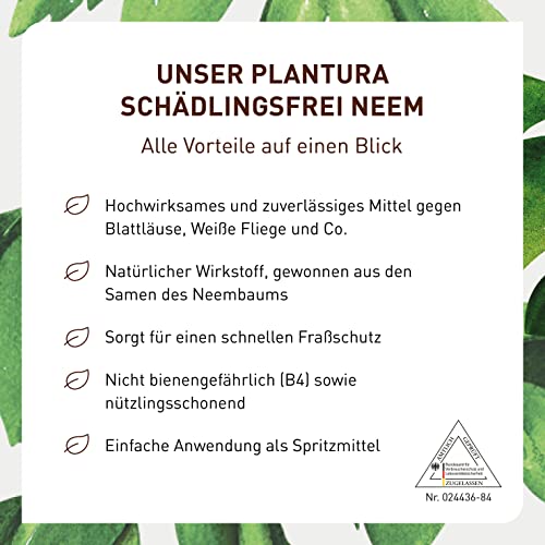 Plantura Bio-Schädlingsfrei Neem, effektive Schädlingsbekämpfung mit Neem, gegen Blattläuse, Thripse & Co. an Gemüse, Kräutern & Zierpflanzen, 75 ml Konzentrat für bis zu 25 L (300 m²)