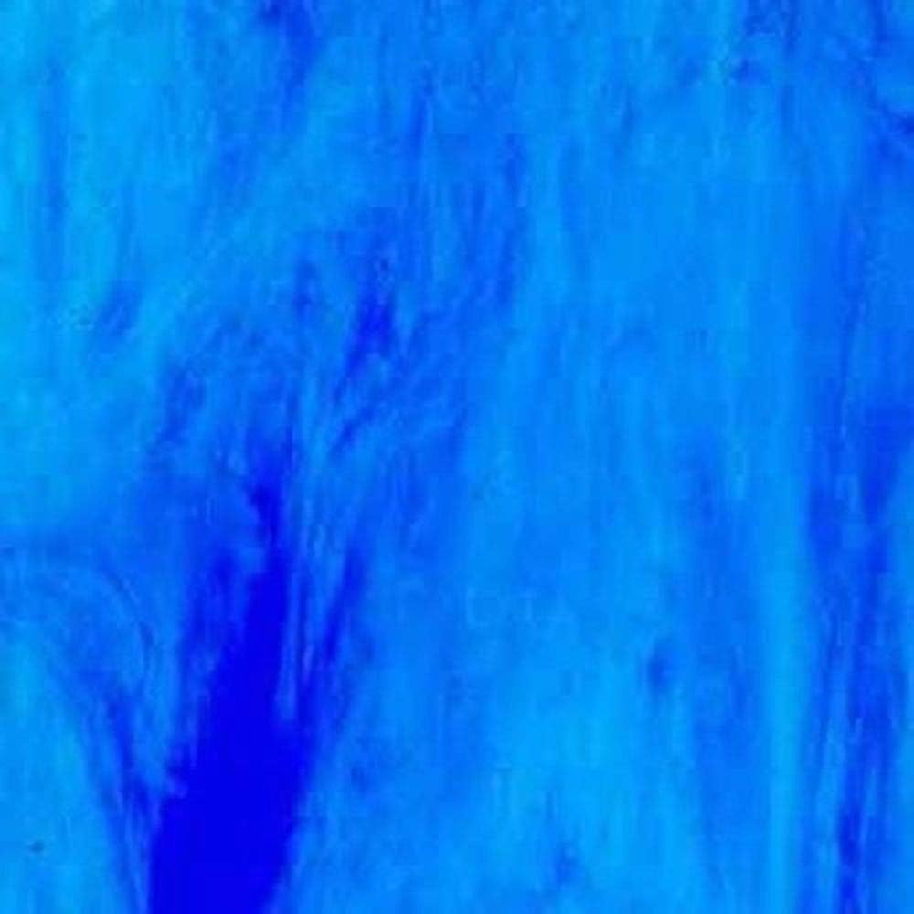Light Blue w/Streaks of Dark Blue Wissmach Stained Glass Sheet by Sun and Moon Stained Glass