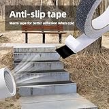 QILIMA Antirutsch Klebeband Streifen mit Selbstklebend, 2.5cm x 5m Treppe Stufen Band Kleber Rutschfest Klebeband, Hohe Traktion Pad für Bodenbelag innen- und Außenbereich, Schwarz