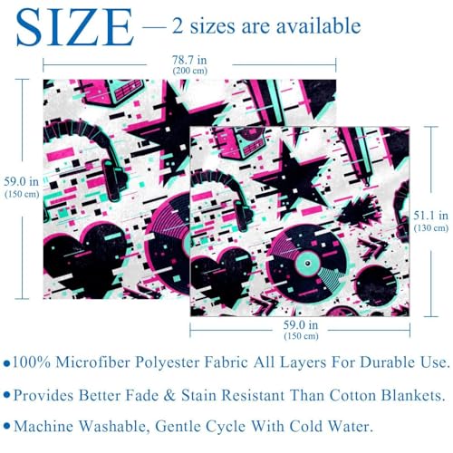 Plaid microfibre de qualité supérieure Glitch Équipement sonore pour lit