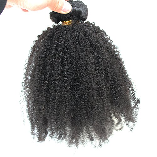 ZigZag Hair Afro Kinky Curly Hair Brazilian Virgin Hair Weave Bundles 4B 4C 100% Human Hair Bundles One Piece Double Weft Hair Extension (20inch)
