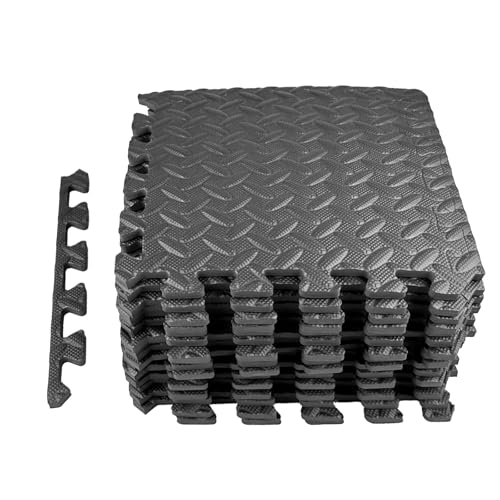 Crynvor Tapiz Suelo de Gimnasio, Alfombrilla Protector, Tatami Puzzle, Colchoneta Antideslizante, Esterilla Fitness, Alfombra Protectora, Protección de Espuma EVA, 18 Losetas Tapete Estera, 30x30 cm