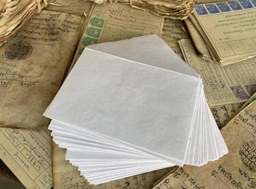 Wanderings Handmade White Deckle Edge Envelope, 6.25x9.25 / 15x23 cm Package of 25 - Image 3