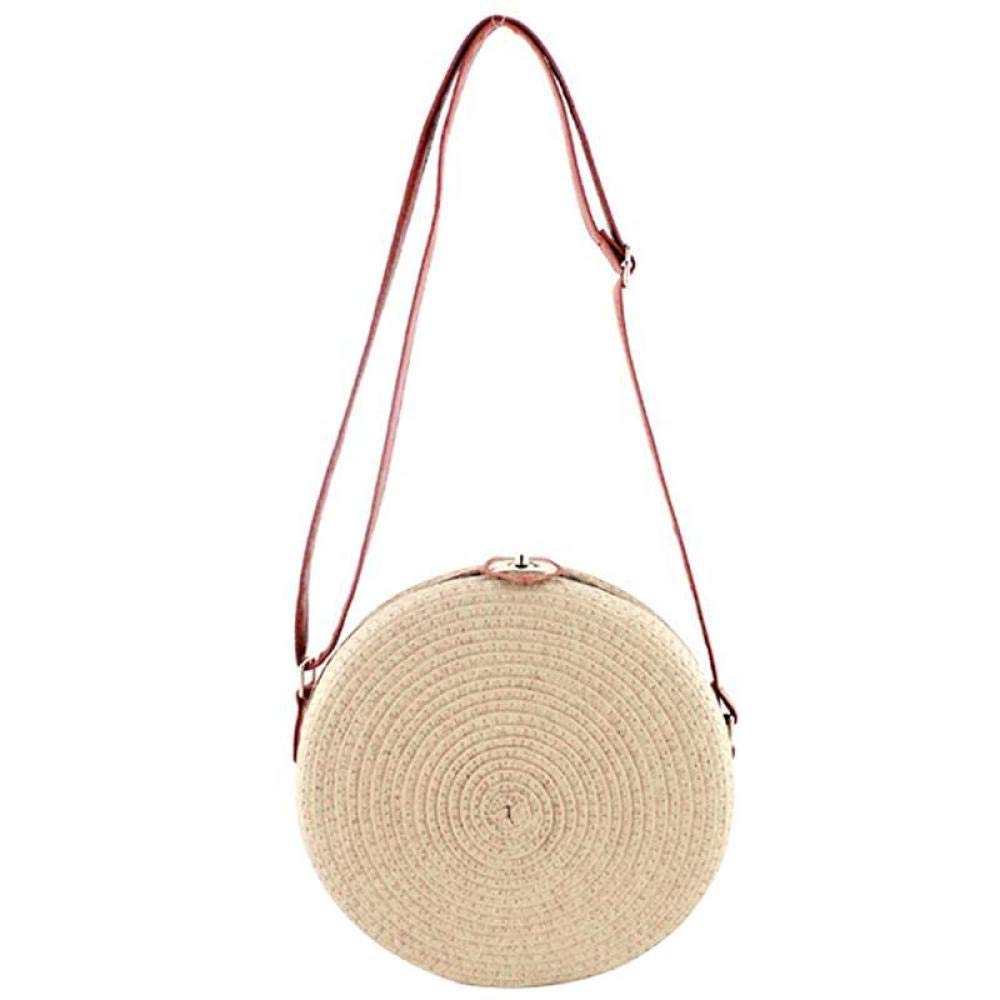 KKLLHSHRound Style Straw Bag Handbags Women Summer Rattan Bag Handmade Woven Beach Circle Bohemia Handbag Fashion-2