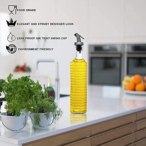 Image of Cutting EDGE Glass Oil Pourer /Dispenser with Leak-Proof Cap (Transparent, 500ml)