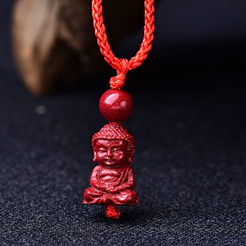 Collier pendentif cinabre violet bouddha guanyin argent sac gourde harmonie serrure feng shui richesse spirituelle amulette contre le mal chakra pendentif réglable cadeau porte-bonheur for hommes femm