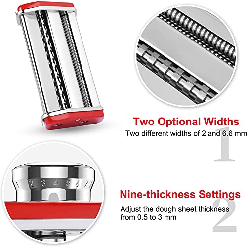 Nudelmaschine, Sailnovo Manuelle Nudelmaschine mit 9 Einstellbare Dicke, 2 In 1 Nudelschneider und Klemme für Frisch… – Bild 3