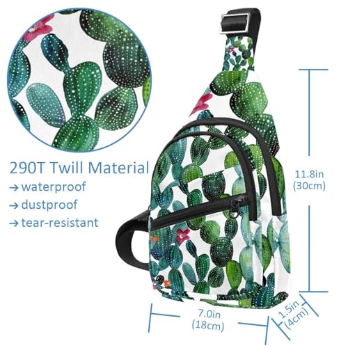 Riñonera con cremallera unisex en tonos multicolor con ilustración de cactus 4