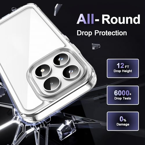 Image of Case for Xiaomi 17 5G, Military Grade Drop Protection Phone Case, Yellowing Resistant, Anti-Scratch Hard PC Back, Shockproof Hard Ultra-Thin Protective Cover, Clear