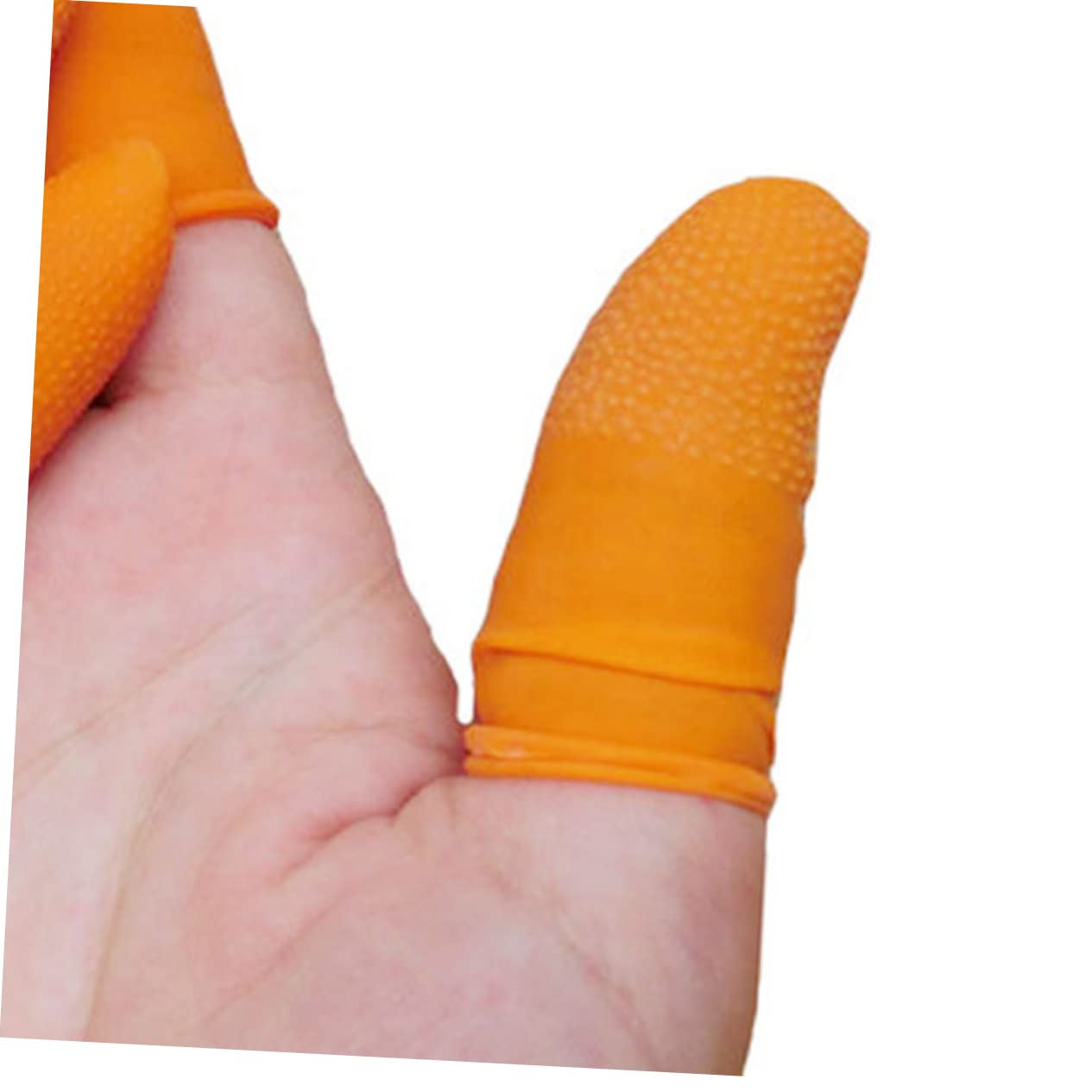 FOMIYES Finger Cover for Manicure Disposable Medium Size Anti-Skid Orange for Nail Art