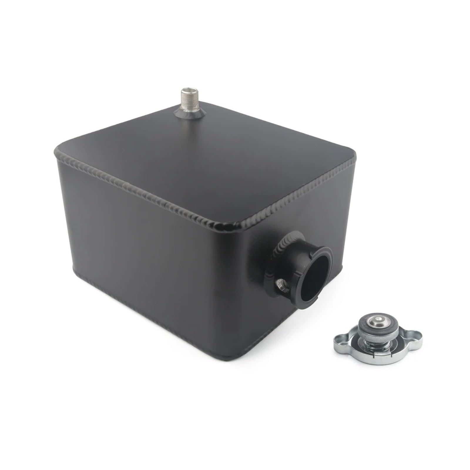 Kühlerausgleichsbehälter 2-Liter-Ausgleichsbehälter Aus Poliertem Schwarz-silbernem Aluminium Mit Deckel (Kühlmittel-Überlaufbehälter-Set) Kühlmittelbehälter(Silber)