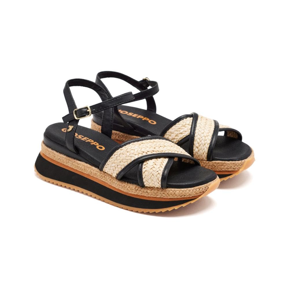 GIOSEPPO Women's Boscawen Sport Sandal, Black/White, 7.5 UK