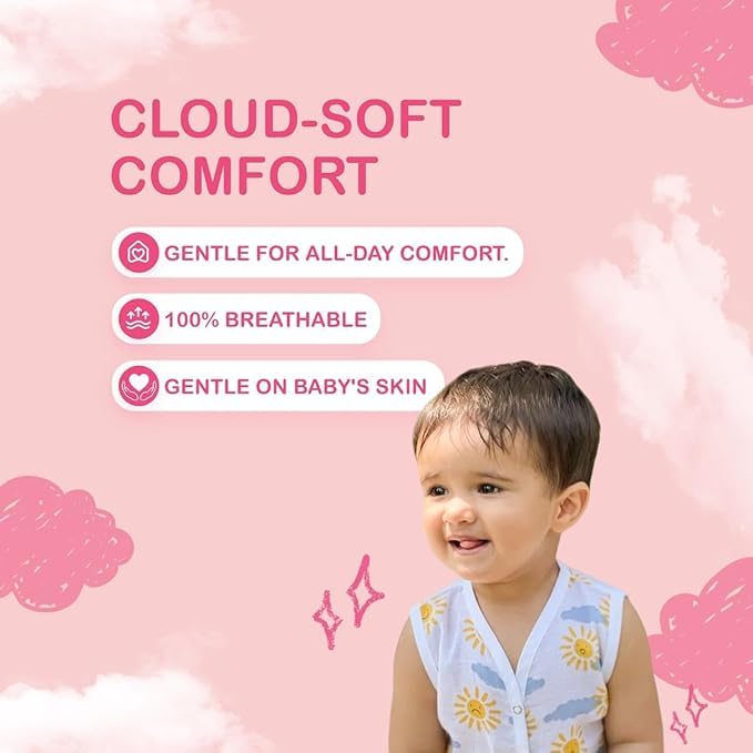 Image of Kidbea Newborn Baby Jhabla Unisex - Organic Cotton Muslin Shirt | Soft & Breathable Summer Wear for Boys & Girls | Cute Prints Infant Clothing