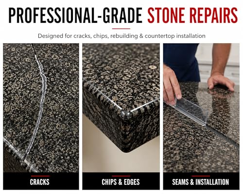 Image of II29 20 oz. Stone Kit - Installs Slabs, Chips, Cracks. Rebuild Lost Stone