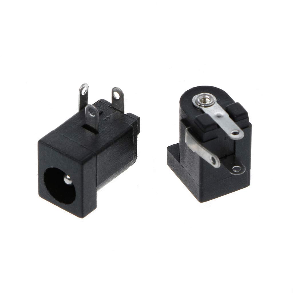 BOGEEL 5 Pcs DC-005 Black for Socket Connector 5.5x2.1mm Barrel-Type PCB,Flame Retardant Plastic + Copper