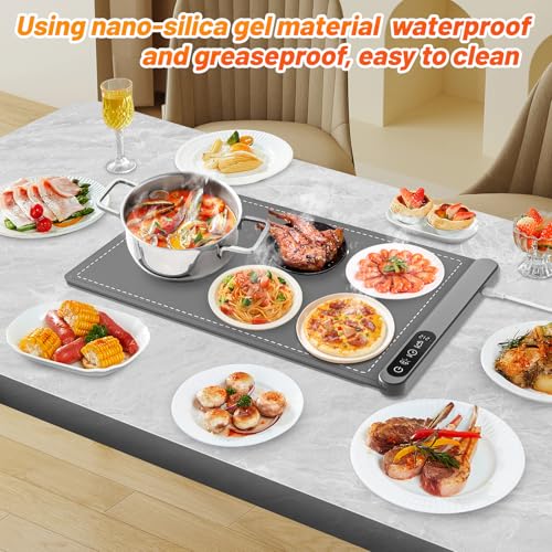 Vertdens 4 Modes of ambiance lamp Food Warming Mat， Food Warming Mat for Buffet，Electric Warming Tray，Versatile Food Warmer for Gatherings，Ideal for banquets, buffets, Family and Travelling - Thumbnail 4