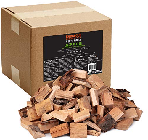 Smoking Wood Chunks (Apple)- 10lb Box Kiln Dried BBQ Large Cut Chips- 100% All Natural Barbecue Smoker Chunks- 840 cu. in. (0.013mÂ³)