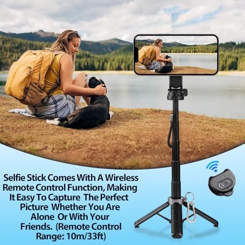 Trípode portátil con control remoto inalámbrico para grabar vlogs sin ayuda 4